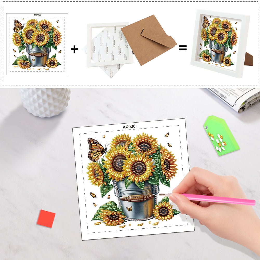 Butterfly Bouquet - Special Shaped Drill Diamond Painting 15*15CM