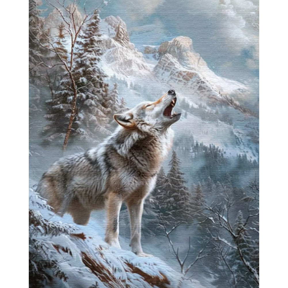 Snow Wolf - Full Round Drill Diamond Painting 40*50CM
