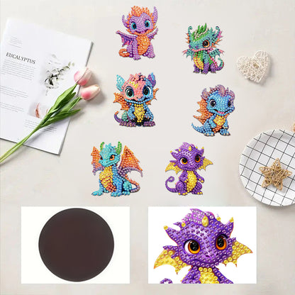 6Pcs Diamond Painting Refrigerator Magnets Diamond Art Kits for Adults Beginners