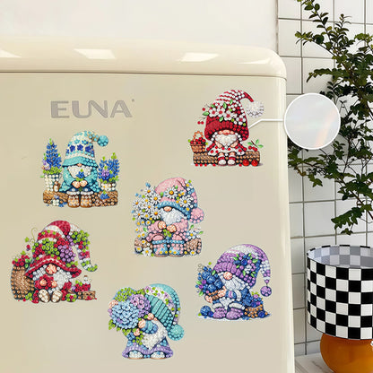 6Pcs Diamond Painting Refrigerator Magnets Diamond Art Kits for Adults Beginners