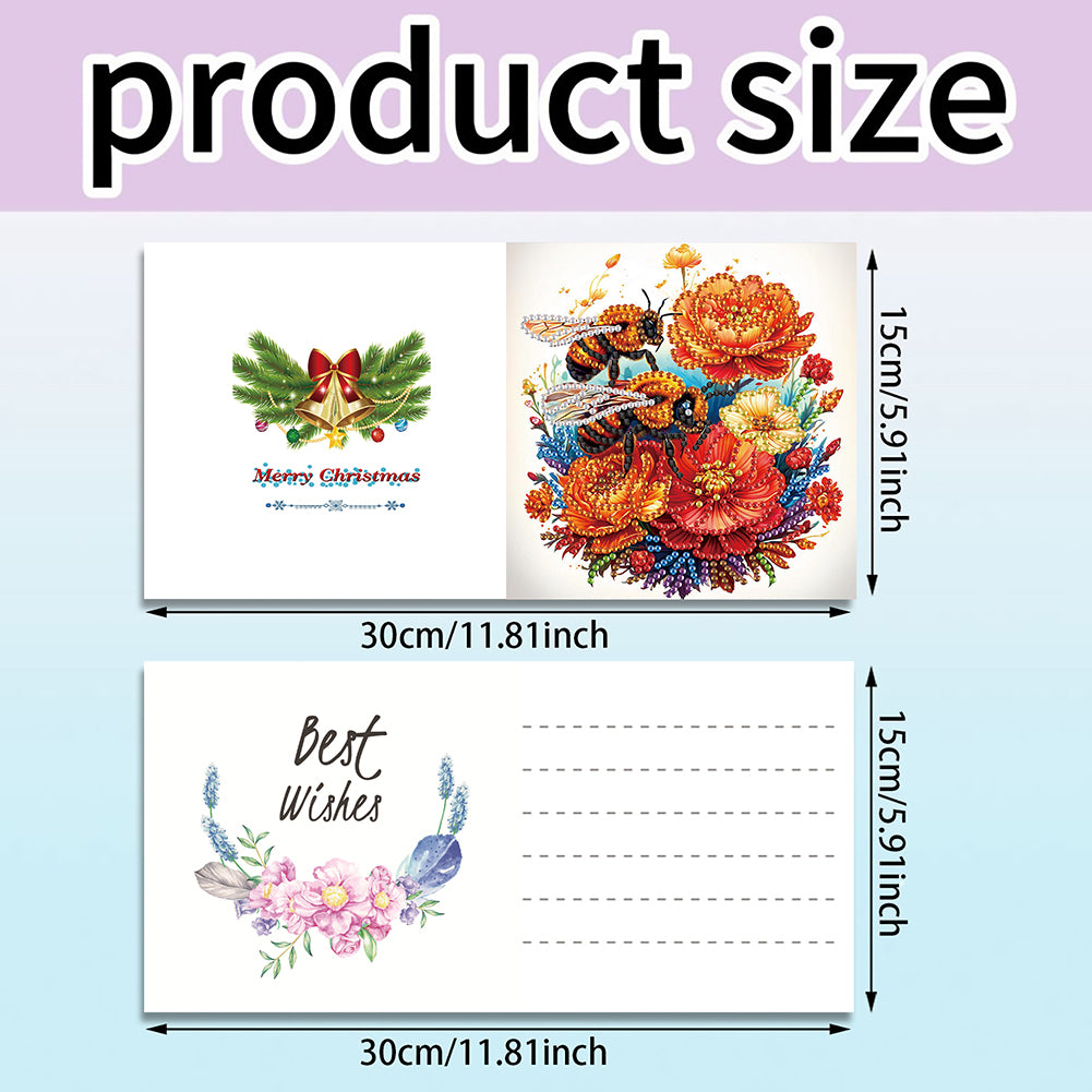 6pcs Diamond Painting Greeting Cards Handmade DIY Diamond Art Cards for Adults