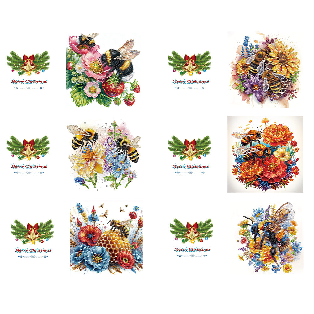 6pcs Diamond Painting Greeting Cards Handmade DIY Diamond Art Cards for Adults