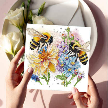 6pcs Diamond Painting Greeting Cards Handmade DIY Diamond Art Cards for Adults
