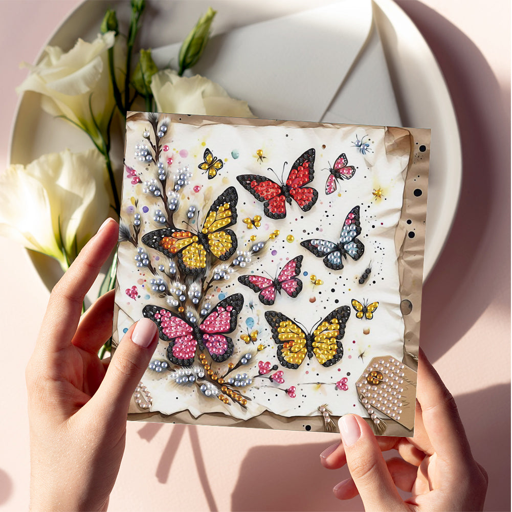 6pcs Diamond Painting Greeting Cards Handmade DIY Diamond Art Cards for Adults