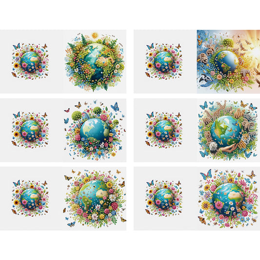 6pcs Diamond Painting Greeting Cards Handmade DIY Diamond Art Cards for Adults