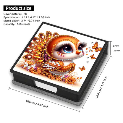 Leather Animals Diamond Painting Notecard Box Flowers Gem Art Sticky Note Holder