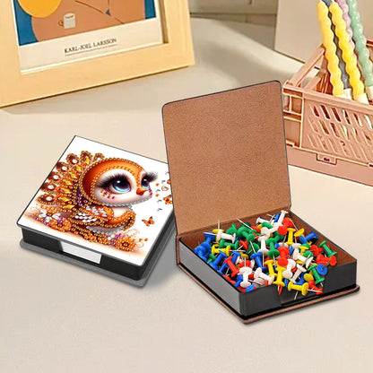Leather Animals Diamond Painting Notecard Box Flowers Gem Art Sticky Note Holder