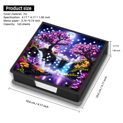Leather Animals Diamond Painting Notecard Box Flowers Gem Art Sticky Note Holder