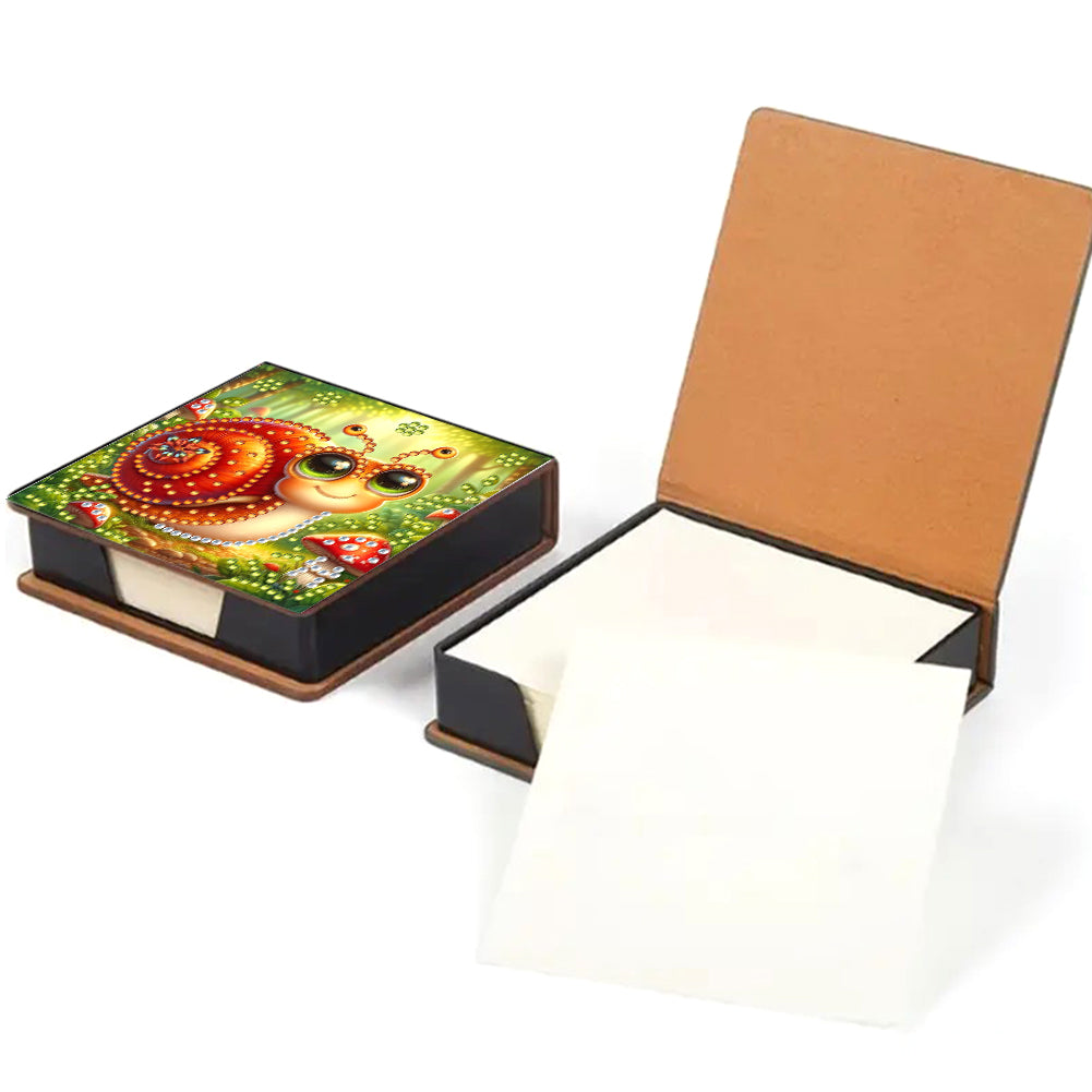 Leather Animals Diamond Painting Notecard Box Flowers Gem Art Sticky Note Holder