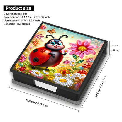 Leather Animals Diamond Painting Notecard Box Flowers Gem Art Sticky Note Holder
