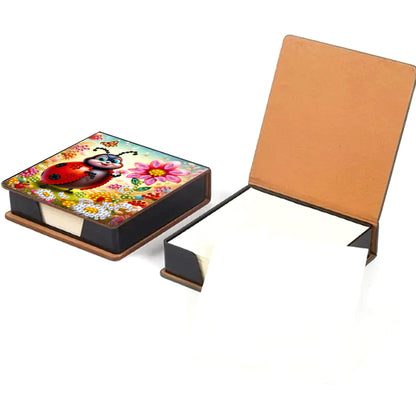 Leather Animals Diamond Painting Notecard Box Flowers Gem Art Sticky Note Holder