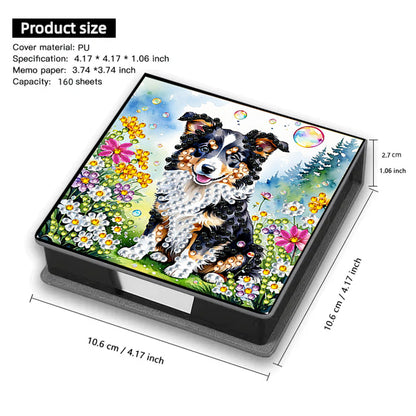 Leather Animals Diamond Painting Notecard Box Flowers Gem Art Sticky Note Holder