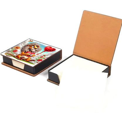 Leather Animals Diamond Painting Notecard Box Flowers Gem Art Sticky Note Holder