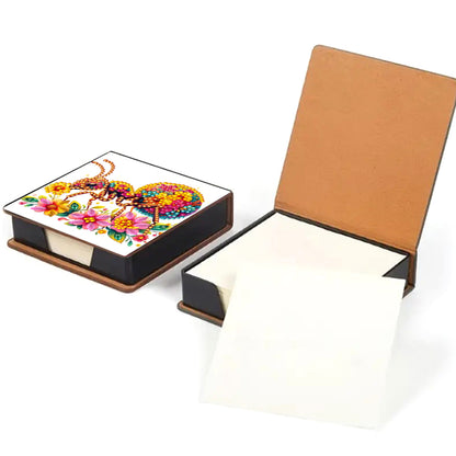 Leather Animals Diamond Painting Notecard Box Flowers Gem Art Sticky Note Holder