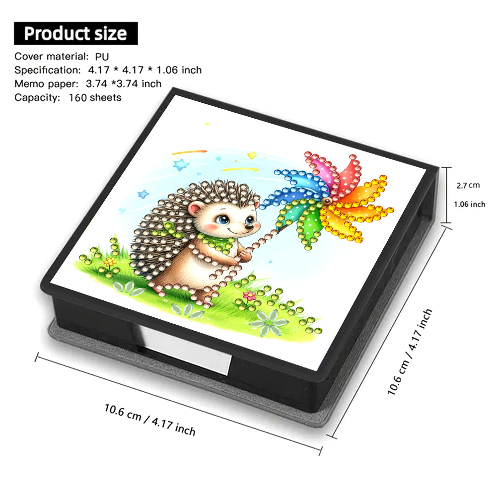 Leather Animals Diamond Painting Notecard Box Flowers Gem Art Sticky Note Holder