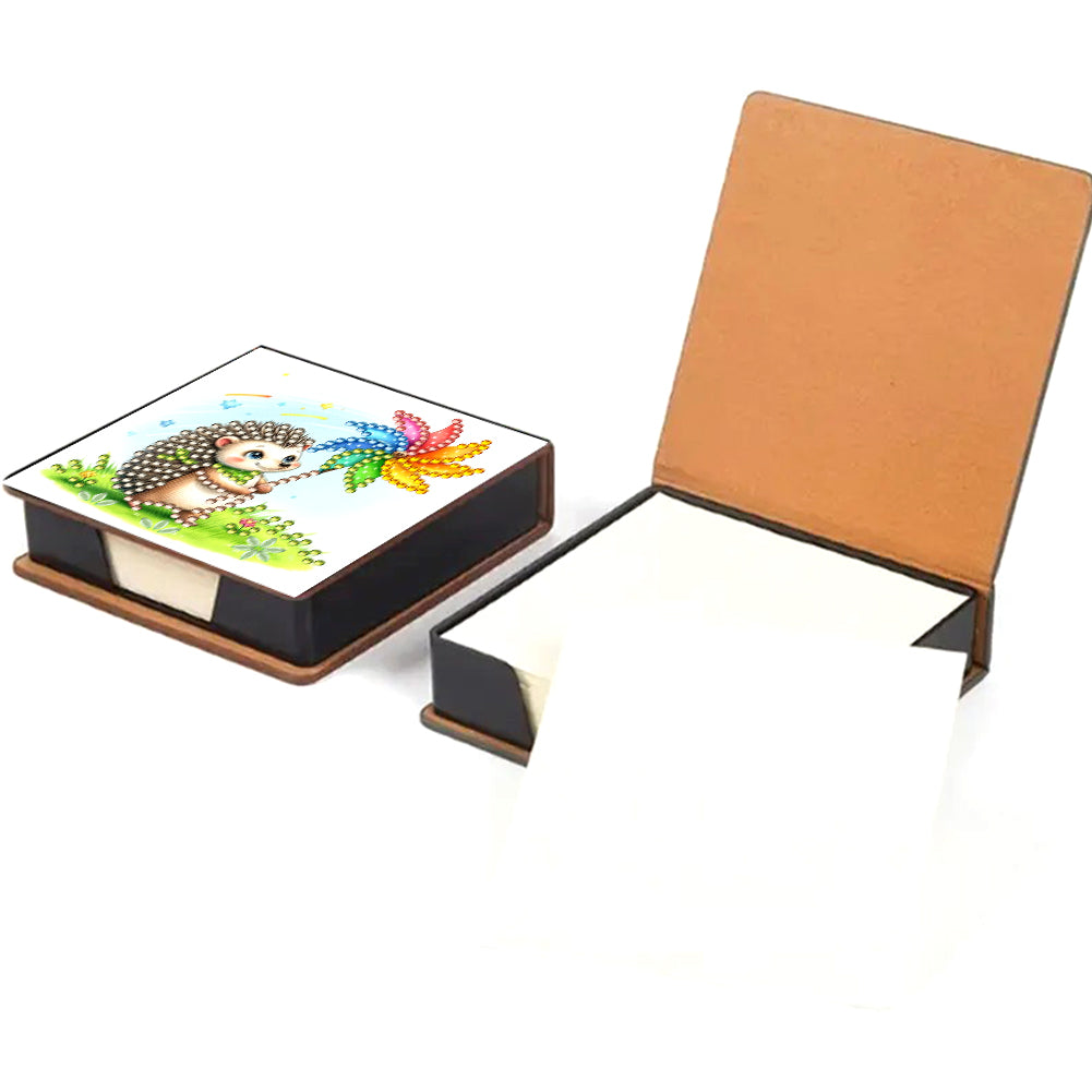 Leather Animals Diamond Painting Notecard Box Flowers Gem Art Sticky Note Holder
