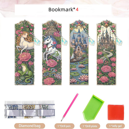 4 Pcs Flower Diamond Painting Bookmarks Diamond Art Bookmarks for Book Lovers