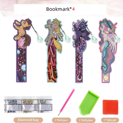 4 Pcs Flower Diamond Painting Bookmarks Diamond Art Bookmarks for Book Lovers