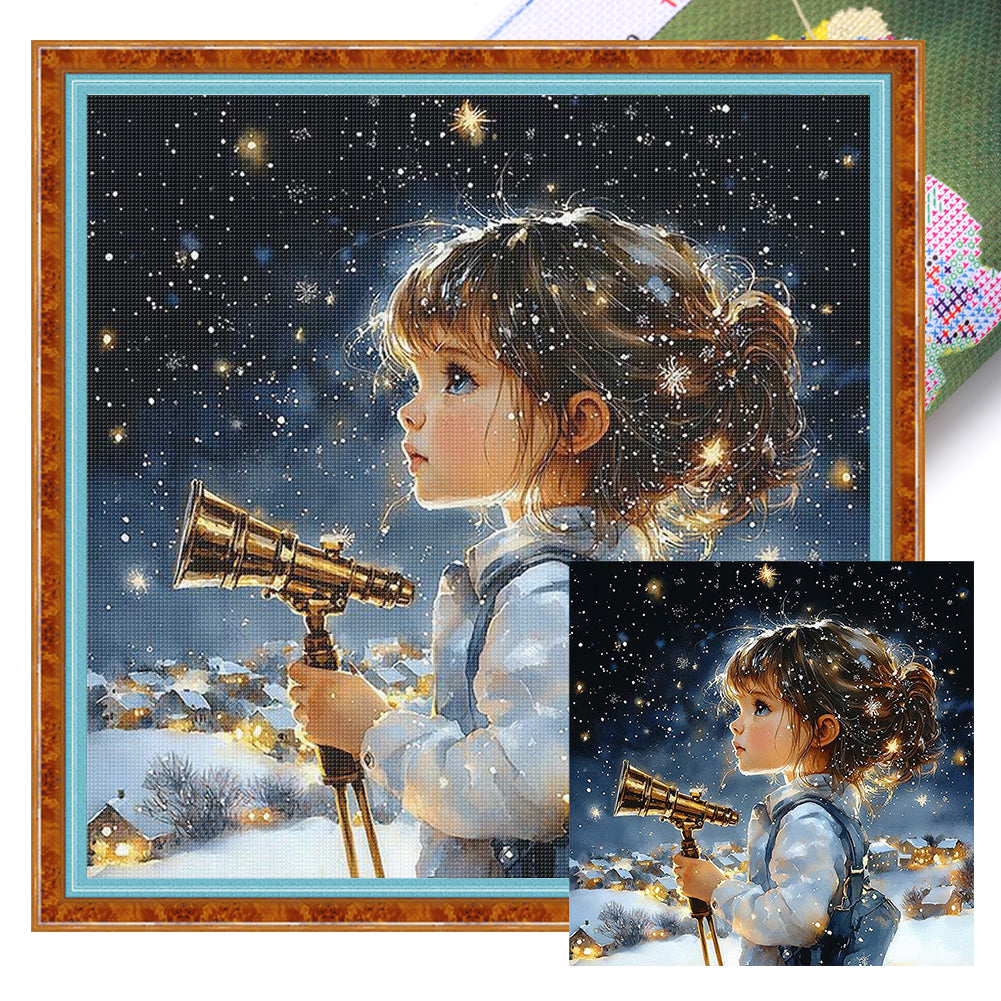 Girls - 14CT Stamped Cross Stitch 50*50CM