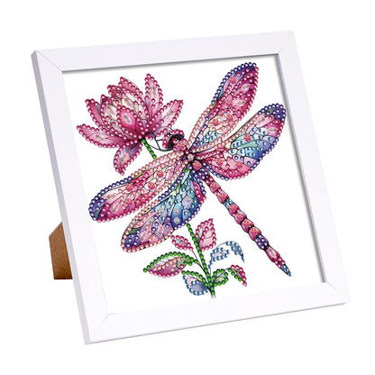 Pink Dragonfly - Special Shaped Drill Diamond Painting 18*18CM