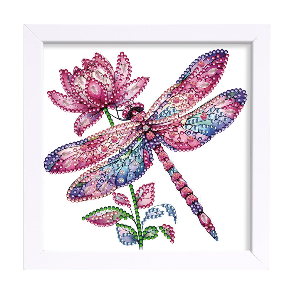 Pink Dragonfly - Special Shaped Drill Diamond Painting 18*18CM
