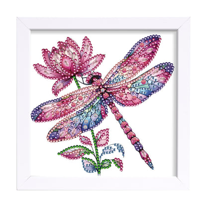 Pink Dragonfly - Special Shaped Drill Diamond Painting 18*18CM
