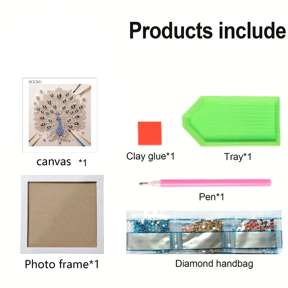 Peacock - Special Shaped Drill Diamond Painting 18*18CM