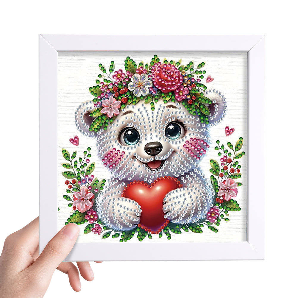 White Bear - Special Shaped Drill Diamond Painting 18*18CM