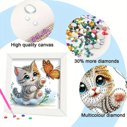 Kitten - Special Shaped Drill Diamond Painting 18*18CM