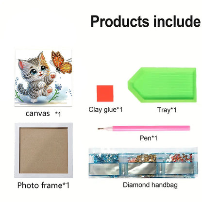 Kitten - Special Shaped Drill Diamond Painting 18*18CM