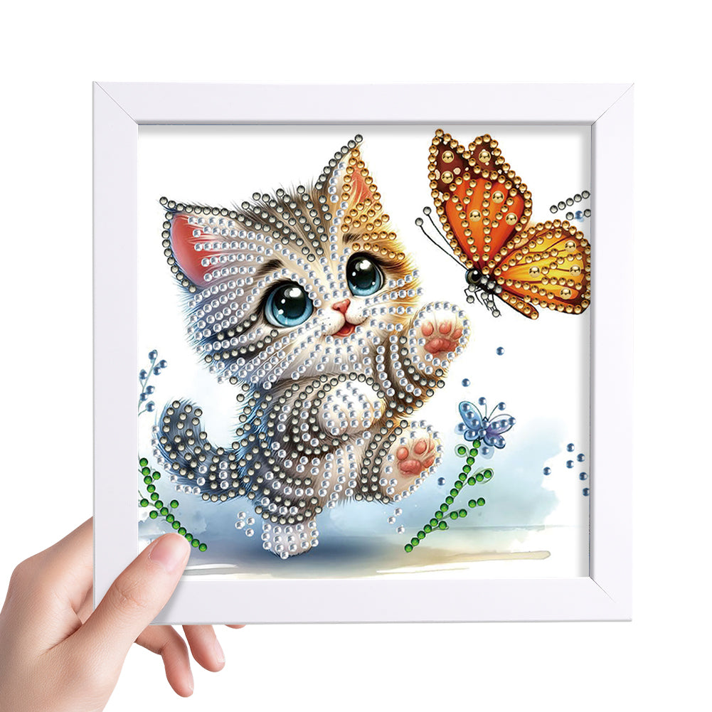 Kitten - Special Shaped Drill Diamond Painting 18*18CM