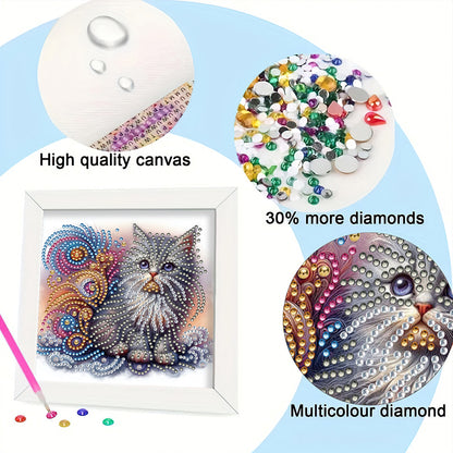 Cat - Special Shaped Drill Diamond Painting 18*18CM