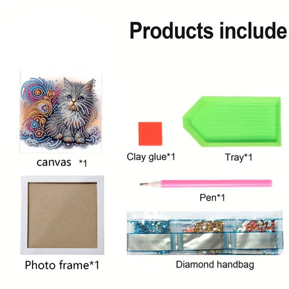 Cat - Special Shaped Drill Diamond Painting 18*18CM