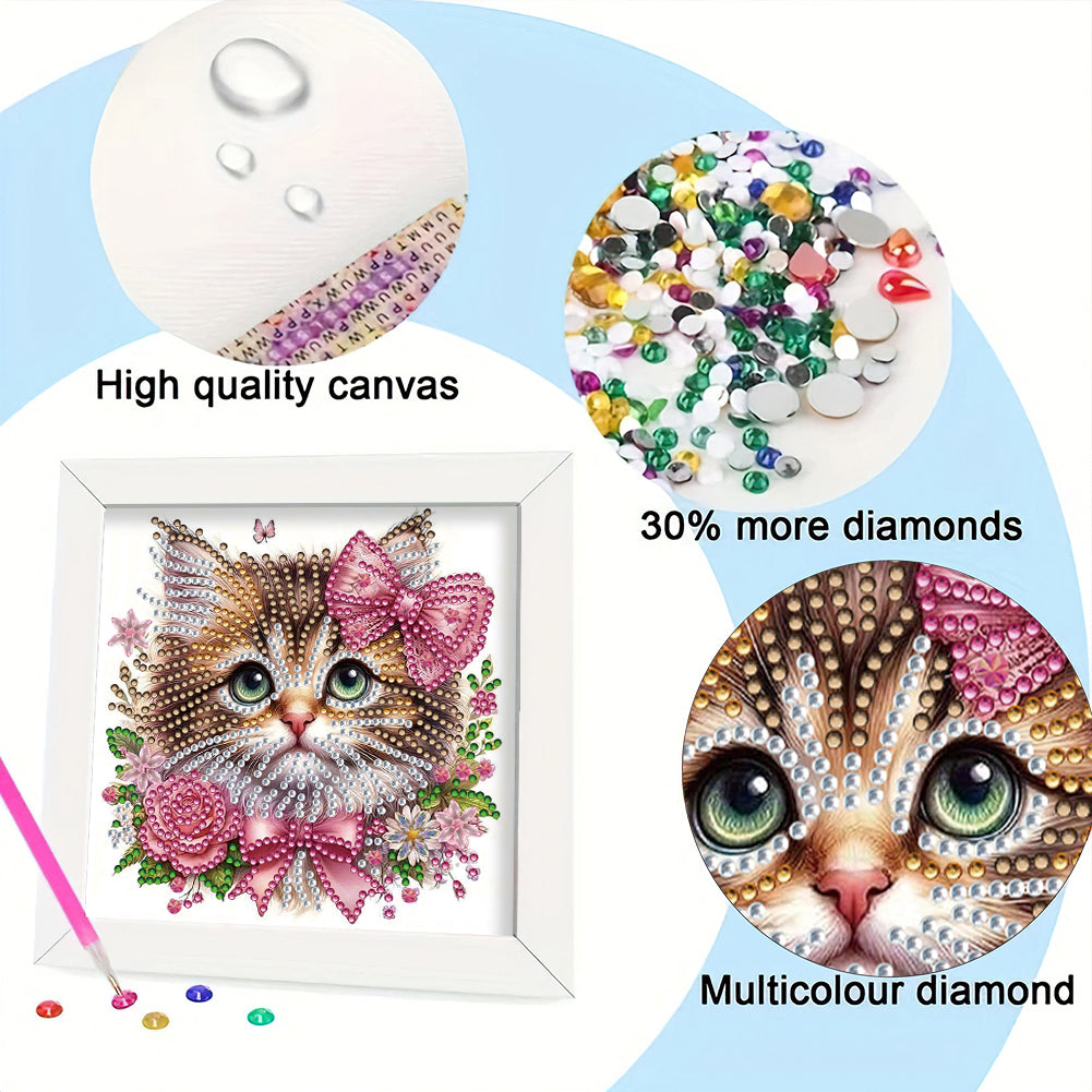 Cat - Special Shaped Drill Diamond Painting 18*18CM