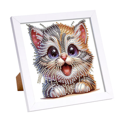 Happy Cat - Special Shaped Drill Diamond Painting 18*18CM