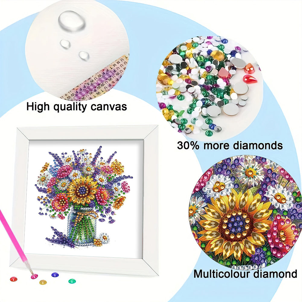 Bouquet - Special Shaped Drill Diamond Painting 18*18CM