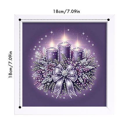 Christmas Candle Bow - Special Shaped Drill Diamond Painting 18*18CM