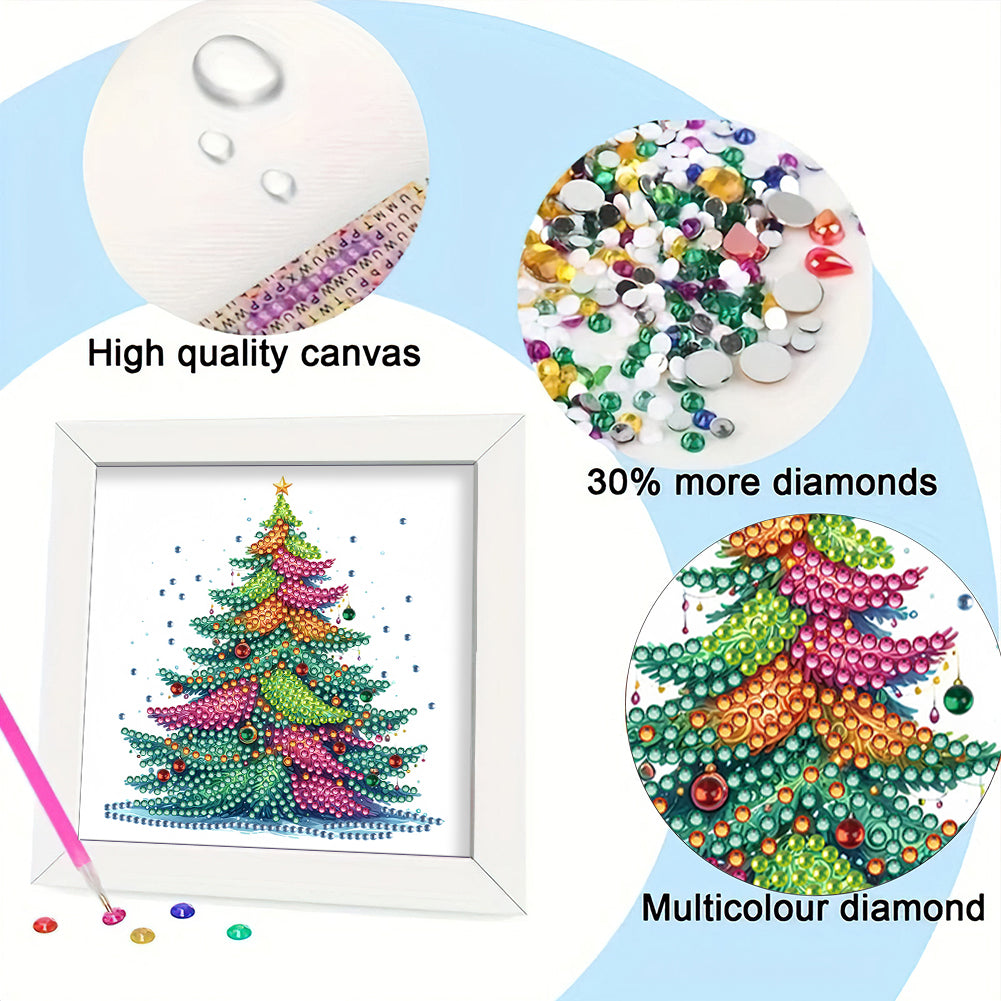 Christmas Tree - Special Shaped Drill Diamond Painting 18*18CM