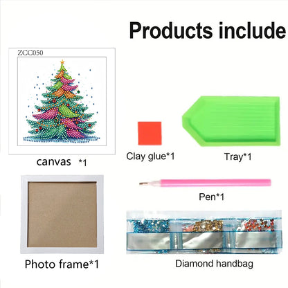 Christmas Tree - Special Shaped Drill Diamond Painting 18*18CM