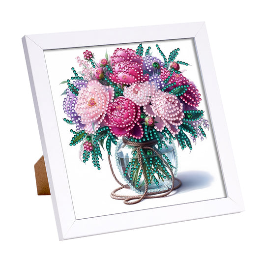 Flowers - Special Shaped Drill Diamond Painting 18*18CM