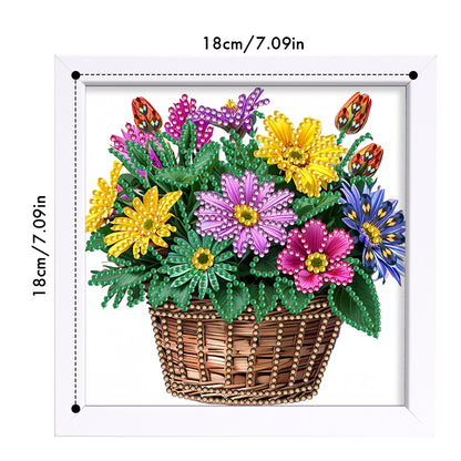 Flower Basket - Special Shaped Drill Diamond Painting 18*18CM