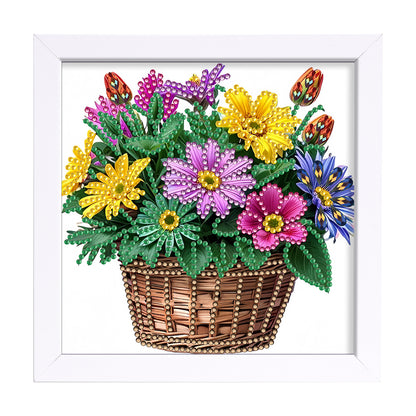 Flower Basket - Special Shaped Drill Diamond Painting 18*18CM