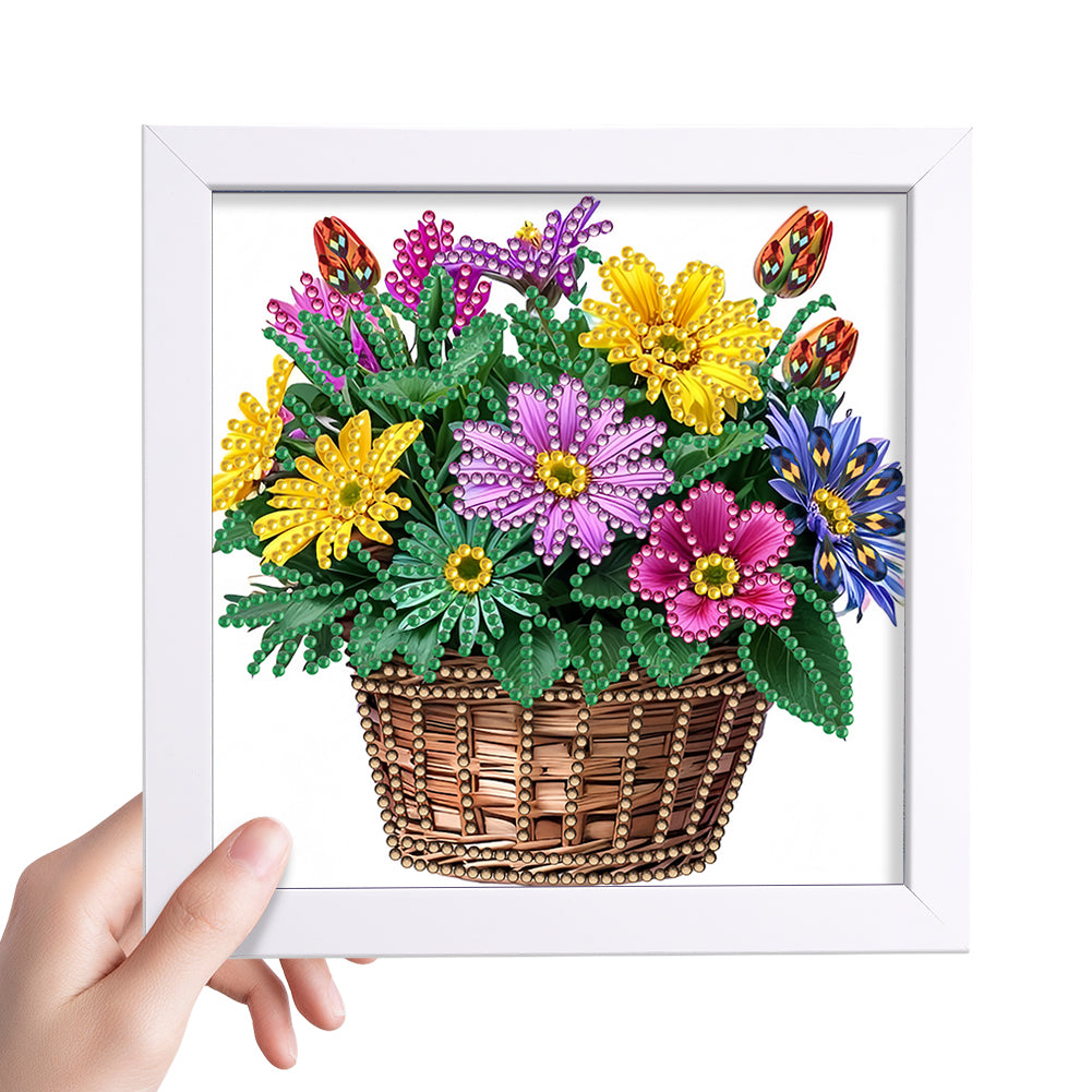 Flower Basket - Special Shaped Drill Diamond Painting 18*18CM