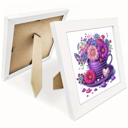 Cup Flower - Special Shaped Drill Diamond Painting 18*18CM