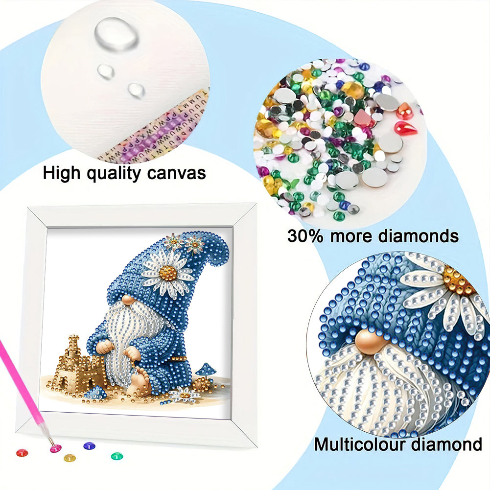 Sand Castle Gnome - Special Shaped Drill Diamond Painting 18*18CM