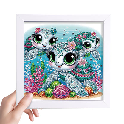 Three Turtles - Special Shaped Drill Diamond Painting 18*18CM