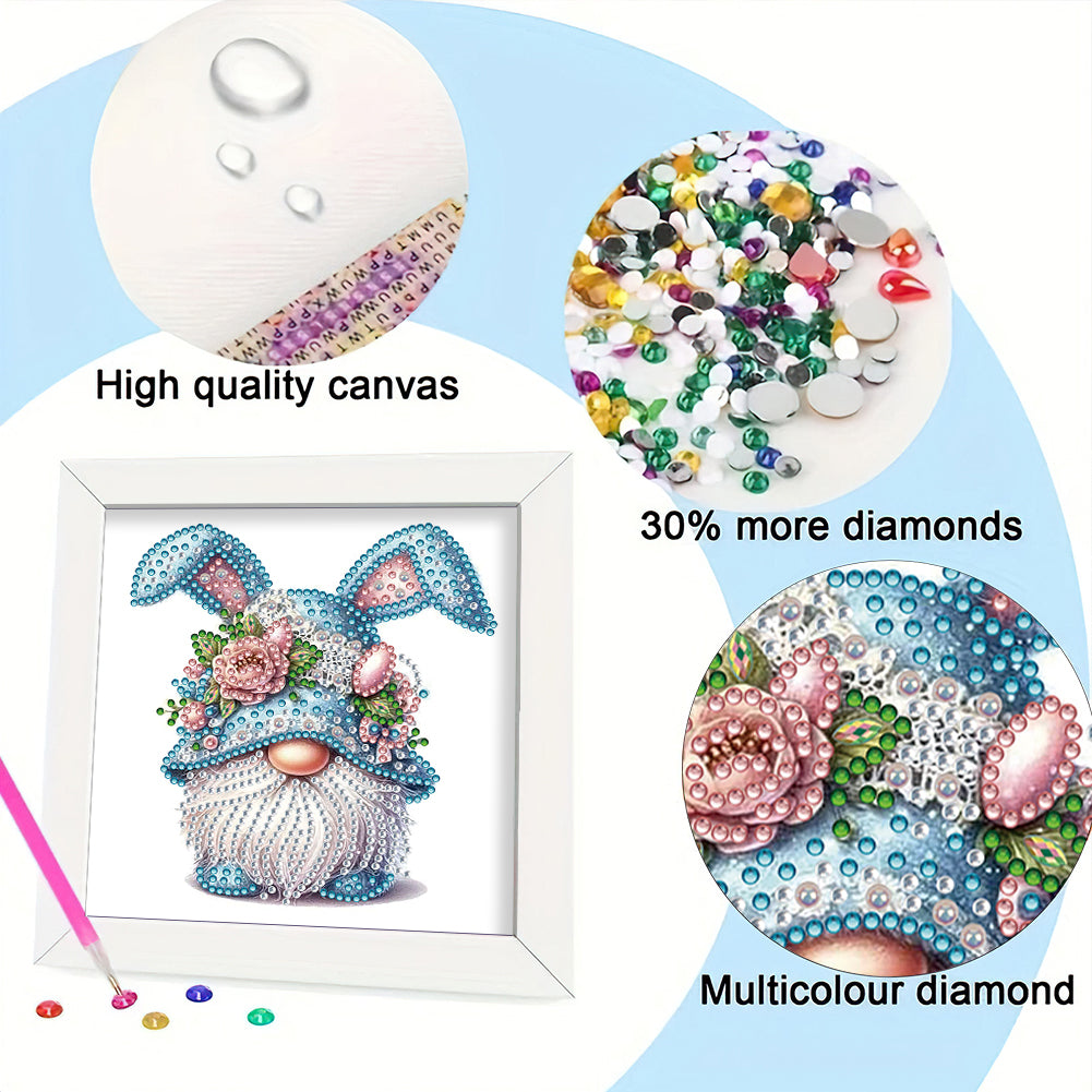 Bunny Ear Gnome - Special Shaped Drill Diamond Painting 18*18CM