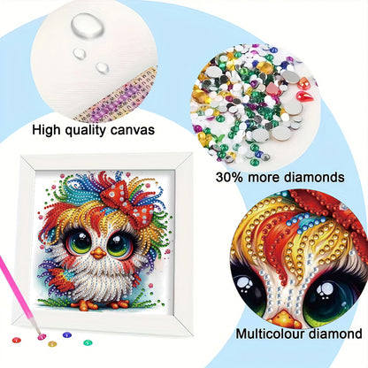 Colorful Chicken - Special Shaped Drill Diamond Painting 18*18CM