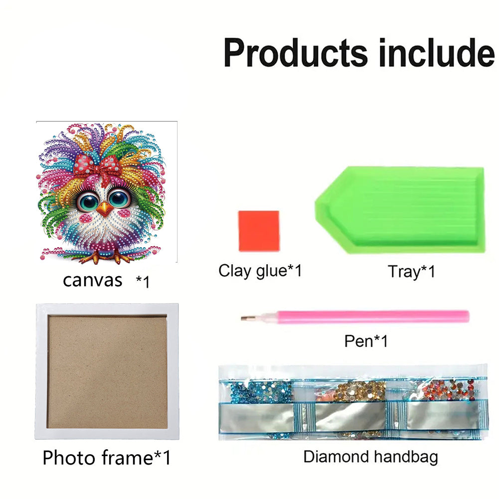 Long Hair Chicken - Special Shaped Drill Diamond Painting 18*18CM