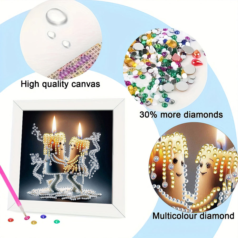 Anthropomorphic Candle - Special Shaped Drill Diamond Painting 18*18CM